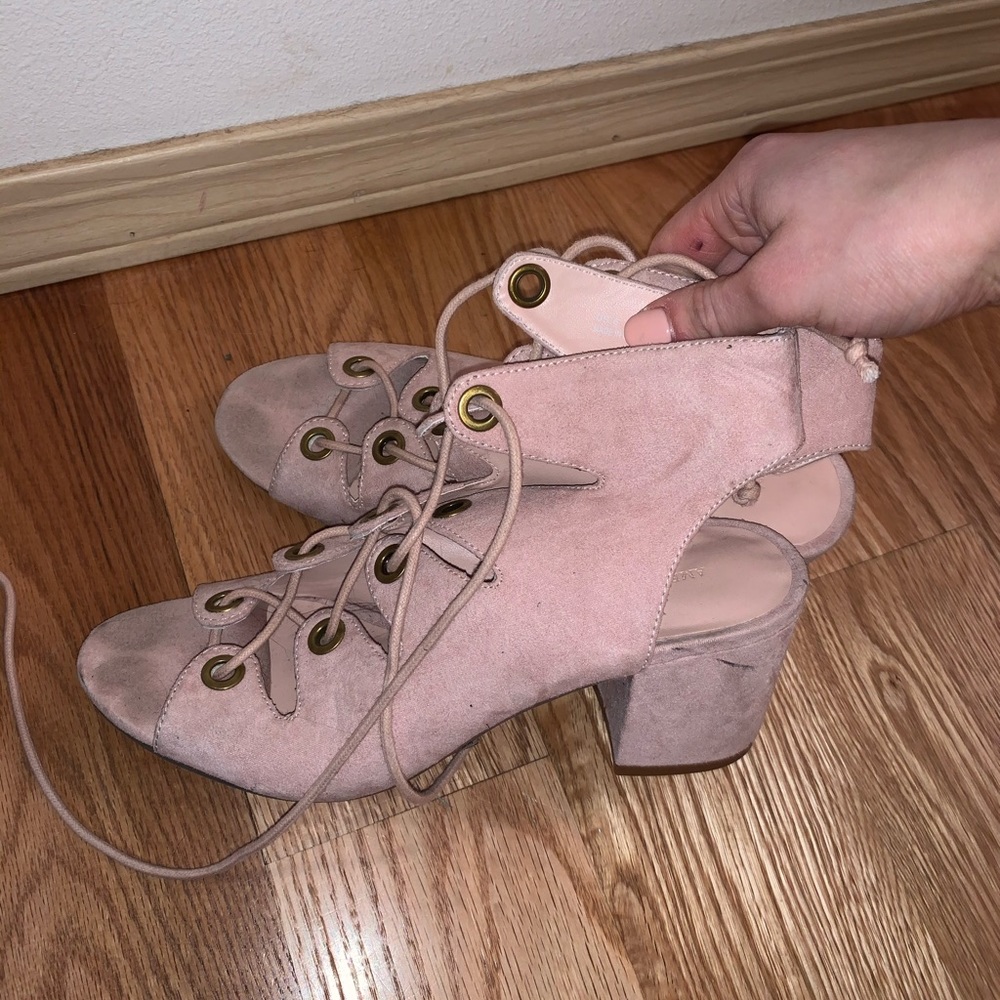 Lace-Up Block Heels
